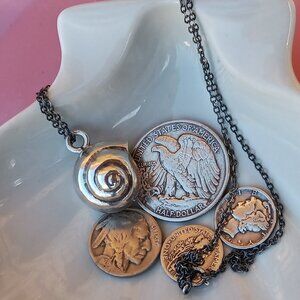 3-D Sterling Sundial Shell Necklace